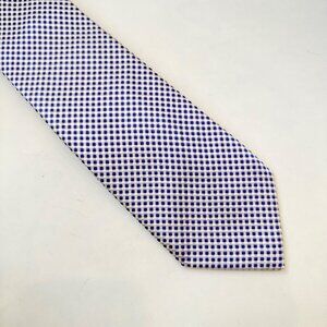 Tom Ford Luxury Silk Necktie Blue White Micro Check Pattern Business Formal Made